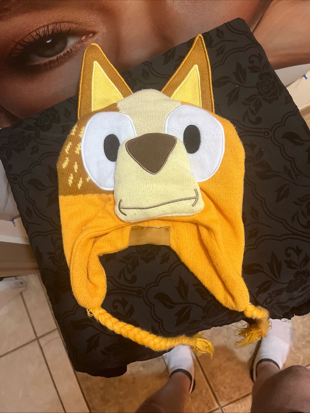 Kids' Yellow Fox Character Earflap Hat